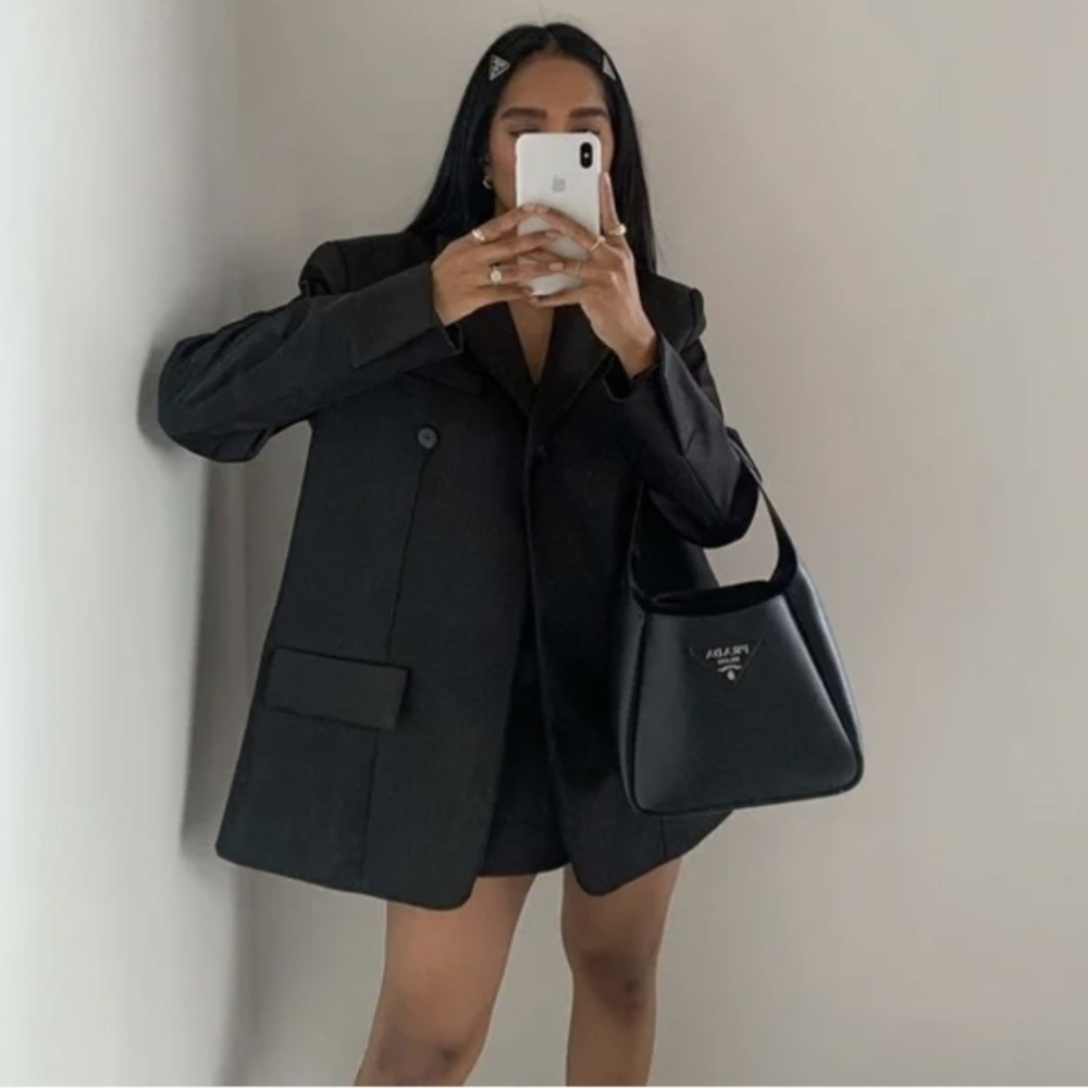 Zara Satin Blazer Black Size XS - Picture 4 of 16